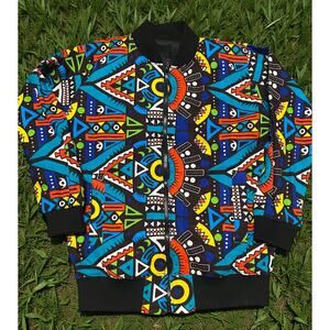 Ankara-Style Bomber Jacket -  Adult Small 36” Chest